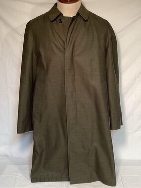 Alligator Vintage Men's Olive Green Overcoat - Classic Single-Breasted Coat